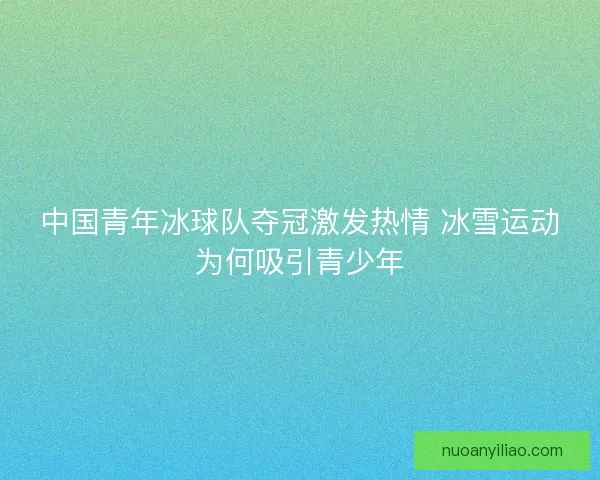 中国青年冰球队夺冠激发热情 冰雪运动为何吸引青少年 中国青年冰球队夺冠激发热情 冰雪运动为何吸引青少年